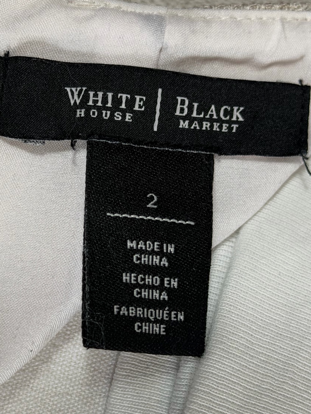 White House Black Market Cream Wrap Pencil Skirt with Blue Trim - Picture 7 of 7
